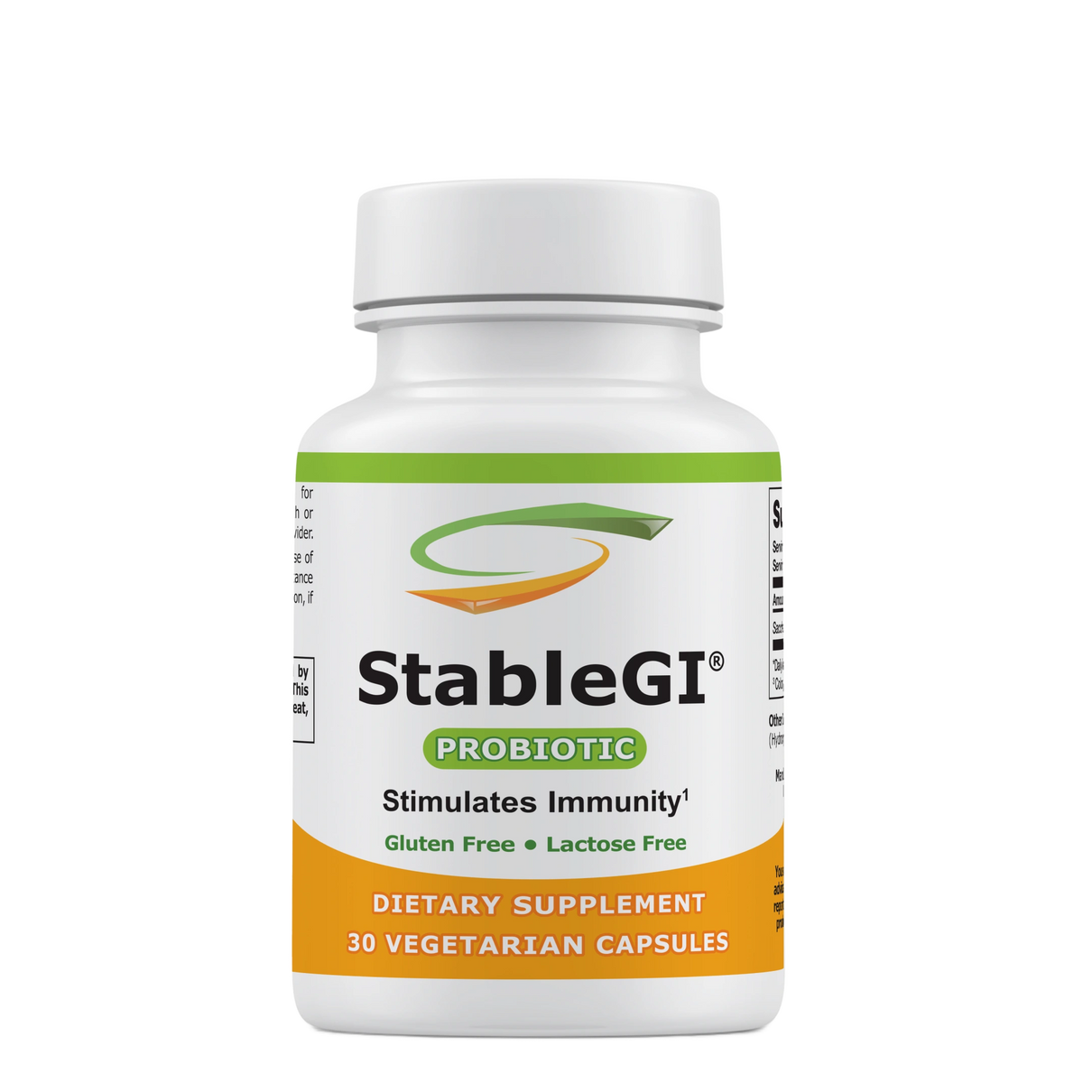 StableGI® Proven Probiotic | Lactose & Gluten Free | 60 or 30 Vegetarian Capsules
