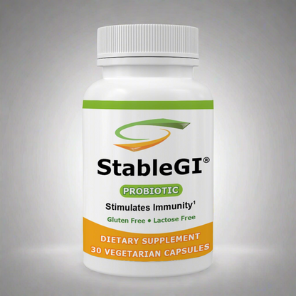 StableGI Probiotic, lactose and gluten-free, 30 vegetarian capsules bottle.