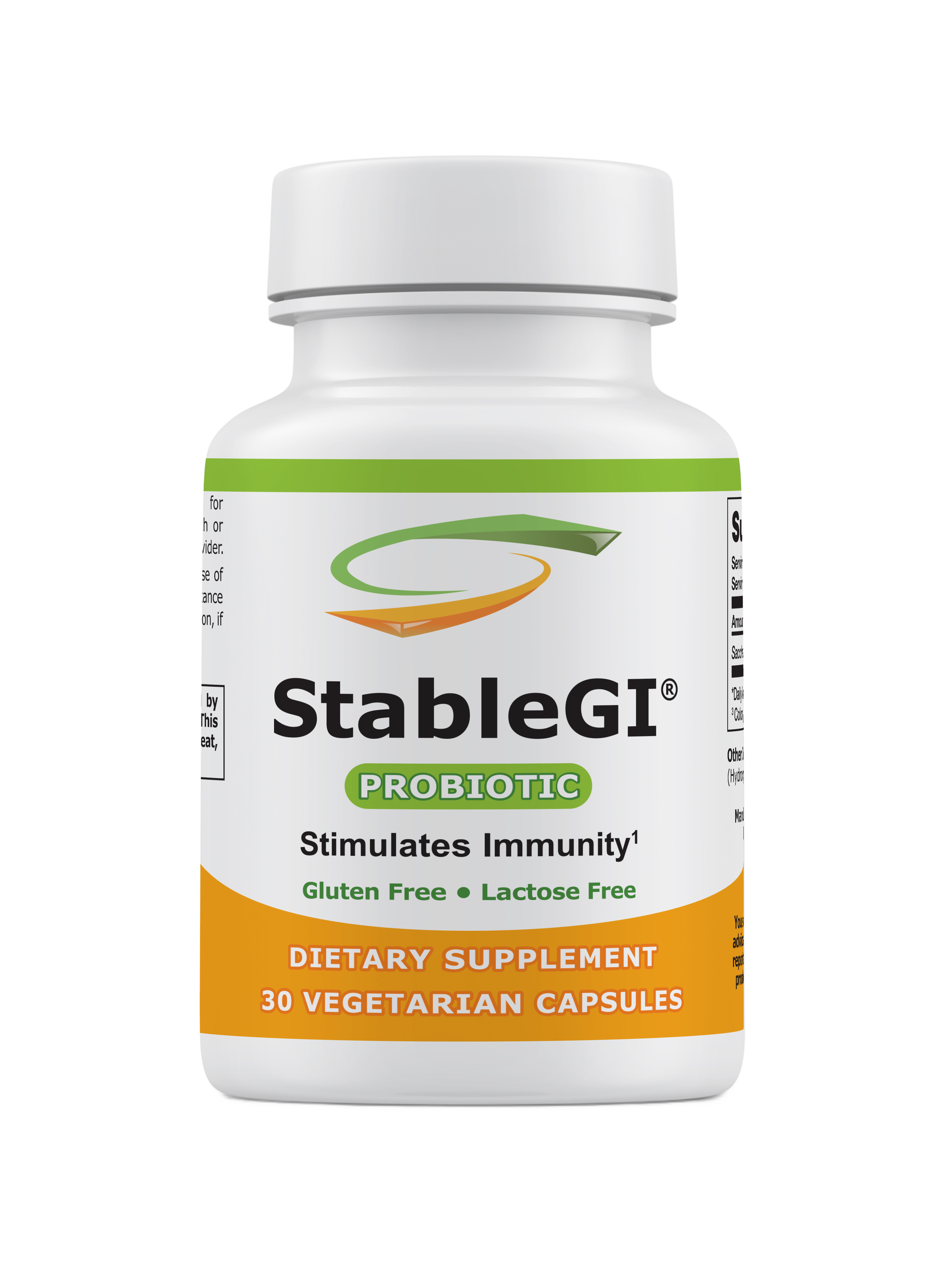 StableGI® Proven Probiotic | Lactose & Gluten Free | 60 or 30 Vegetarian Capsules